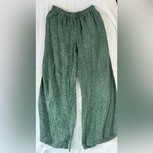 Massimo Dutti linen pants sea green small